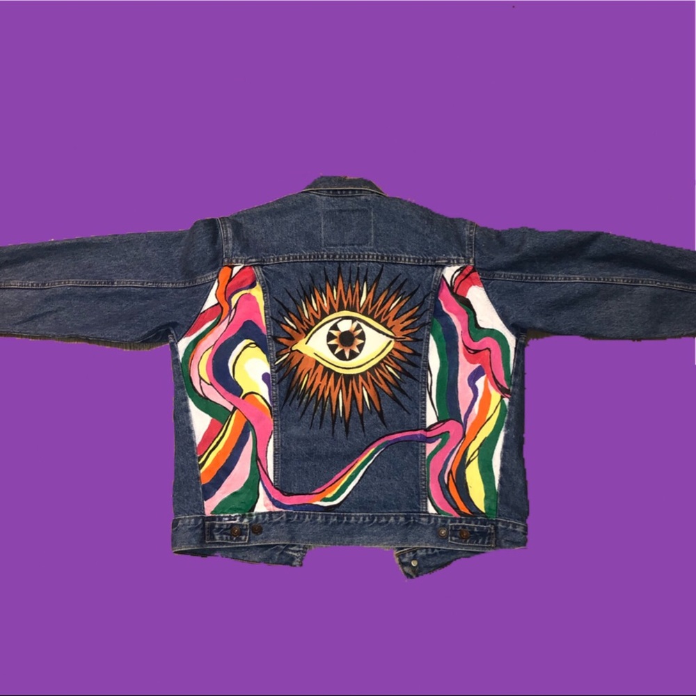 SOLD Hand Painted Levi Denim Jacket